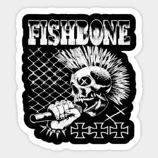 Fishbone skull Sticker